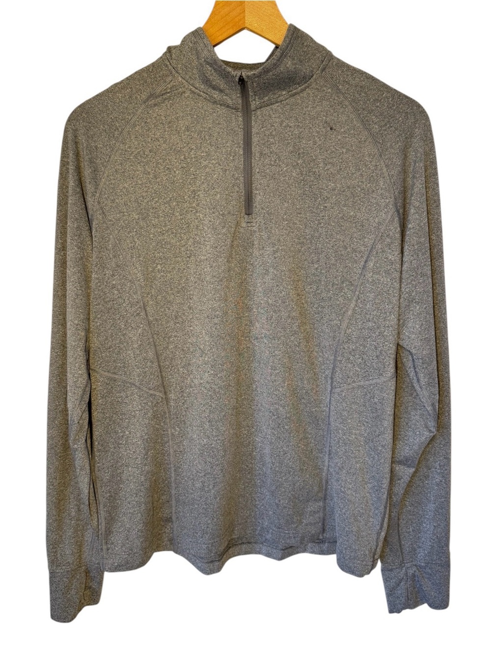 REI CO-OP Men’s Gray Quarter Zip Lightweight Athletic Base Layer Sz M